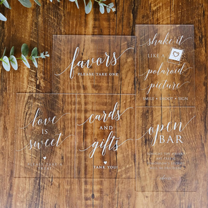 Custom Wholesale Clear Acrylic <strong>Wedding</strong> <strong>Memory</strong> Sign Modern Font TableTop Sign with Holder for <strong>Wedding</strong> &amp; Party Event - Product Image 6