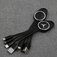 Articles promotionnels personnalisés Câble de chargement USB 3 en 1 avec logo lumineux à DEL