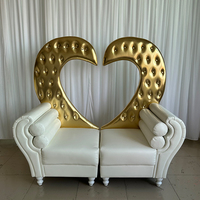 Chaises de trône dorées à dossier haut pour roi et reine, chaises de mariage royales de luxe moins chères pour le marié et la mariée