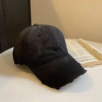 Casquette de baseball vintage unisexe, style rétro américain, effet vieilli, avec trous, casquette décontractée à large bord, grande taille, couronne profonde