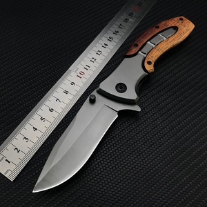 Cuchillo Plegable de Bolsillo para Caza y Camping, Hoja de Acero 5Cr15Mov, Mango de Madera y Acero Inoxidable de Grado DIY OEM - Product Image 6