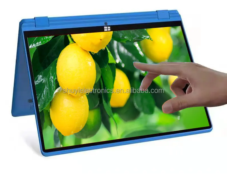 China Factory cheap laptop 13.3 inch Wins 11 touch screen notebook yoga 360 degree rotating business education laptop