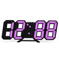 Jam Elektronik LED Digital Desktop, LED Elektronik 3D dengan Kontrol Suhu Suara, Jam Alarm Digital dengan Tampilan Kalender