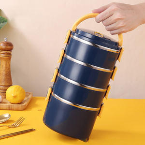 Boîte à lunch en acier inoxydable grande capacité Syh1083, multifonctionnelle, à plusieurs niveaux, pour étudiants et employés de bureau - Product Image 6