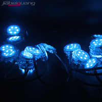 Module LED Pixel UCS2904-RGBW DC24V 20 pièces/ensemble, diamètre 40 mm, IP68 ; 1,8 W ; câble noir, boîtier plat transparent, points lumineux LED RGBW