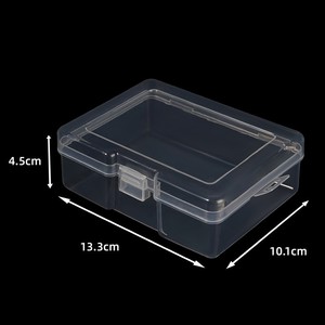 Boîte de rangement rectangulaire transparente en plastique PP avec verrou intégré, organisateur de bureau pour bijoux, 13.3x10.1x4.5cm - Product Image 3
