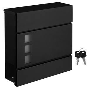 SONGMICS Wholesale Letter Box Outdoor Post Box with newspaper holder Wall Mounted Locking Steel Black Mailbox