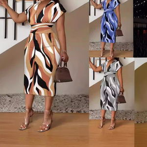 1071 bureau dame <span class=keywords><strong>grande</strong></span> <span class=keywords><strong>taille</strong></span> quotidien portant des robes décontractées sexy robe courte 2023 vêtements pour femmes été jaune indowesten <span class=keywords><strong>chic</strong></span> - Product Image 2