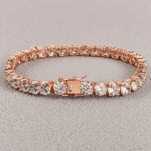 Bracelet en argent sterling tendance avec moissanite taille brillant rond pour un style urbain inspiré du hip-hop - Product Image 2