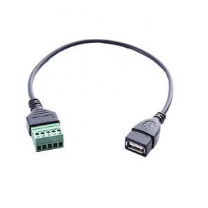 Адаптер USB 2.0 (штекер-гнездо), <span class=keywords><strong>5</strong></span>-контактный, черный, медный, без пайки, с винтовым креплением, конвертер, удлинитель, кабель, разъем, аксессуары - Product Image 2