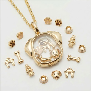 Collar con Colgante <span class=keywords><strong>de</strong></span> Animalito Personalizado para Mujer, Chapado en Oro <span class=keywords><strong>de</strong></span> 14K, Medallón con Recuerdos, Collar con Colgante <span class=keywords><strong>de</strong></span> Cachorro - Product Image 1