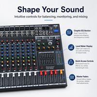 Console de mixage audio professionnelle EX-1600 16 canaux avec 24 effets DSP, USB, Bluetooth pour studio, scène, streaming en direct et DJ