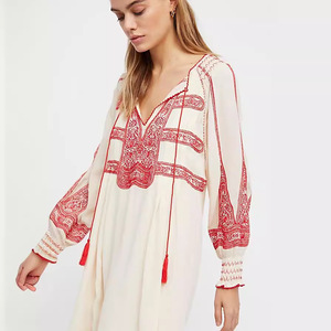Camisa Bohemia <span class=keywords><strong>bordada</strong></span> para mujer, <span class=keywords><strong>ropa</strong></span> hippie, vestido campesino mexicano, <span class=keywords><strong>ropa</strong></span> Bohemia tradicional, vestido túnica - Product Image 4