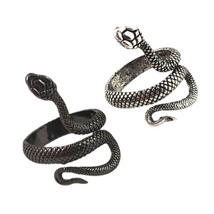Anillos abiertos de <span class=keywords><strong>serpiente</strong></span> Vintage chapados en oro de nuevo diseño, anillos de dedo <span class=keywords><strong>Mamba</strong></span> negros Punk ajustables - Product Image 5