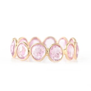 Elegante Anillo de Compromiso y Boda de Oro de 18K con Zafiro Rosa Hecho a Mano |   Piedras Preciosas de 1.80 Ct y 3 mm |   Colección de Joyería Fina de Lujo - Product Image 1
