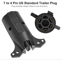 Anhänger-Adapter 7-Wege bis 4-Stick amerikanischer Stil Anhänger-Lichtsteckverbinder 7Stick zu 4Stick Flache Klinge RV Stecker flaches spiralförmiges Verkabelungsschlitz