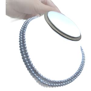 Collier en or 18 carats avec perle d'eau douce réglable de 7 à 10 mm, design étoilé et boule naturelle au centre - Product Image 5