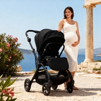 Poussette bébé 2 en 1 de luxe en aluminium, multifonctionnelle, pliable, compacte, réversible, légère, pour les sorties et le shopping