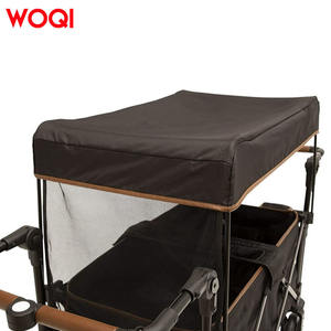Poussette de plage pliable Woqi pour enfants, noire, avec capote et sac de rangement, pour enfants de 2 à 4 ans, utilisation en extérieur - Product Image 3