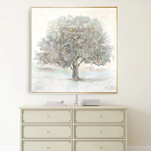 Tóm tắt cây thực vật vải in hiện đại tối giản bức tranh tường nghệ thuật với vàng long lanh khung cho trang trí nội thất - Product Image 3