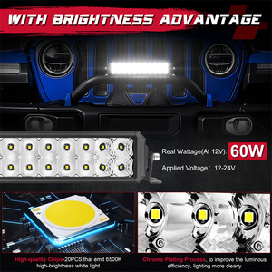 Barre lumineuse LED double rangée 12 pouces, faisceau combiné 100W, étanche, 12V, pour véhicules tout-terrain, <span class=keywords><strong>quad</strong></span>, motoneige - Product Image 4