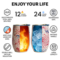 Tasses à café isothermes à double paroi en acier inoxydable sans BPA avec couvercle, logo personnalisé