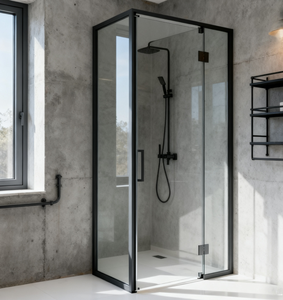 ฉากกั้นอาบน้ำแบบกระจกไร้กรอบ สแตนเลสสีทอง ดีไซน์ร่วมสมัย พร้อมราคาที่แข่งขันได้ - Product Image 4