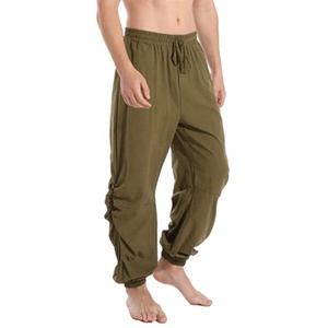 JL0607A Trendy New Harem Pants <span class=keywords><strong>pantaloni</strong></span> da uomo in <span class=keywords><strong>lino</strong></span> taglie forti uomo 100% <span class=keywords><strong>lino</strong></span> marrone Casual allentato <span class=keywords><strong>pantaloni</strong></span> estivi allacciati - Product Image 6