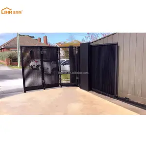 JHR Foshan Steel Turning Gate External Bend Gate Automatic Driveway Folding Curve Corner Gate