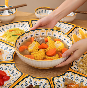 Nordique créatif haut de gamme assiette plateau ensemble bol assiette combinaison ménage soupe bol style européen réunion vaisselle - Product Image 4