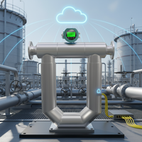Débitmètre numérique sans fil Clouds Dual U Tube Coriolis 4G NB-IoT LoRa, précision 0,1 %, certifié IP65 CE