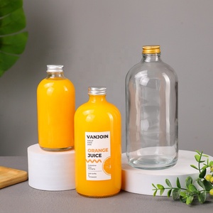 Tái Sử Dụng 250Ml 500Ml <span class=keywords><strong>750Ml</strong></span> Boston Vòng Chai Nước Thủy Tinh Với Nhôm Vít Nắp Cho Nước Cam Nước Sốt Nóng Smoothies Lưu Trữ - Product Image 6