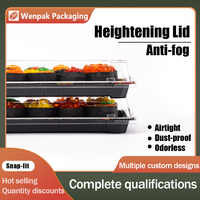 Boîte d'emballage en plastique PET pour emporter, plateau rectangulaire avec couvercle transparent, vente en gros