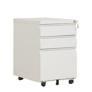 Cabinet Metal Metal Movable File Cabinet White Office Movable 3 Drawer File Cabinet Metal Side Open Mobile Pedestal Cabinet