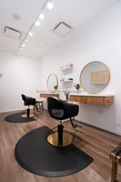 Fauteuils de Salon Inclinables Modernes en Cuir Violet, Mobilier d'Atelier Noir et Or pour Barbiers