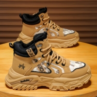Mocassins à bride haute pour hommes, chaussures de sport décontractées pour la randonnée, tendance à la mode, chaussures en cuir antidérapantes pour l'extérieur