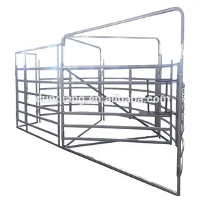 Galvanizli 12ft ağır kullanılan metal at çit panelleri yuvarlak kalem panelleri hayvancılık sığır panelleri