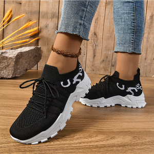 Tacones Altos para Mujer 2026, Cómodos, Suaves, Seguros, Estables, Ligeros, con Parte Superior de Tejido Fly Knit y Suela de PVC, para Otoño/Primavera - Product Image 4