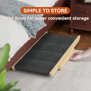 Foldable 4-<strong>Step</strong> Wood <strong>Dog</strong> Ramp Non-Slip Pet <strong>Steps</strong> Wooden <strong>Dog</strong> Stairs for Small Medium <strong>Dogs</strong> Cats <strong>Beds</strong> - Product Image 3