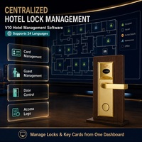 Serrure électronique d'hôtel durable, serrure de porte intelligente RFID avec carte RFID de proximité, logiciel d'hôtel gratuit