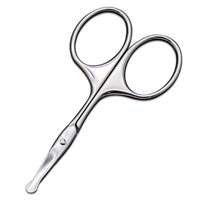 Ciseaux de précision en acier inoxydable de qualité industrielle Yangjiang, tête ronde, pour la coupe des poils du nez et des sourcils