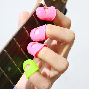 Heat Resistant Silicone Rubber Finger Tips Protector Cover Caps Cots For Playing Guitar