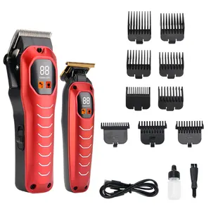 PRITECH Batería grande inalámbrico Barbero Kit de corte de pelo T-Blade inalámbrico cortadora de pelo