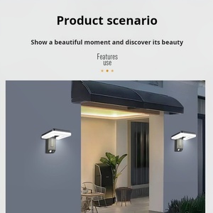 Lámpara de Pared LED Moderna E27, Diseño Simple, Apliques de Pared Interiores/Exteriores para Decoración de Sala de Estar y Dormitorio, IP65, Energía Solar - Product Image 2