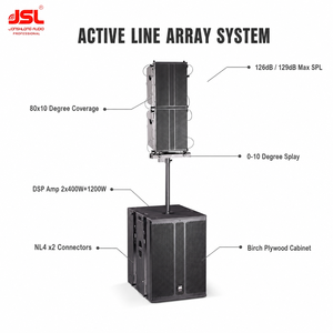 Système de sonorisation actif JSL K6 <span class=keywords><strong>K7</strong></span> avec caisson de basses amplifié et système Line Array 2 voies pour concerts et événements en direct - Product Image 5