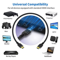 Câble HDMI haute vitesse 48Gbps 8K/60Hz 4K/120Hz mâle à mâle 24K plaqué or Audio vidéo coaxial paire torsadée PVC TV pour ordinateur portable