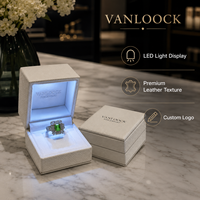 Boîte à bijoux de luxe avec écran LED, boîte d'affichage haut de gamme, logo personnalisé, emballage élégant en velours pour cadeau de mariage ou d'anniversaire