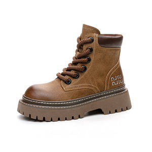 Botines de Plataforma de Cuero Atemporales para Mujer, Estilo Vaquero Occidental para Todas las Temporadas, para Salidas Urbanas y Uso Casual - Product Image 3