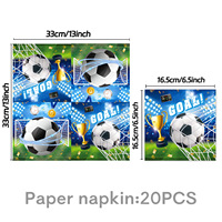 Bannière d'anniversaire sur le thème du football, ensemble de vaisselle jetable en papier écologique pour fête de football, décorations de fête en gros