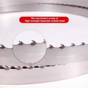 Lame <span class=keywords><strong>de</strong></span> scie à ruban en acier au carbure <span class=keywords><strong>de</strong></span> tungstène EJ Woodworking pour blocs aérés, bois <span class=keywords><strong>de</strong></span> palissandre, bois dur, revêtement CrN, scie verticale horizontale à portique - Product Image 3